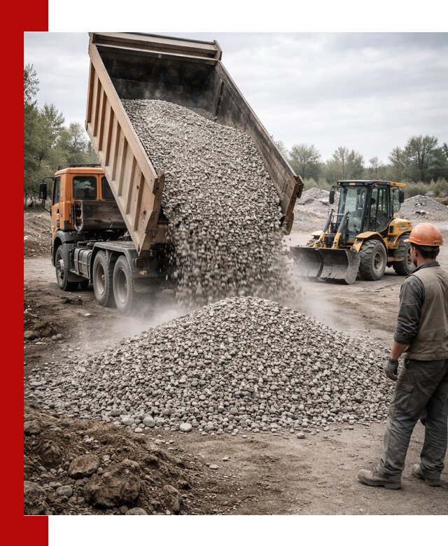 Доставка щебня в Сызрани крупными и мелкими фракциями