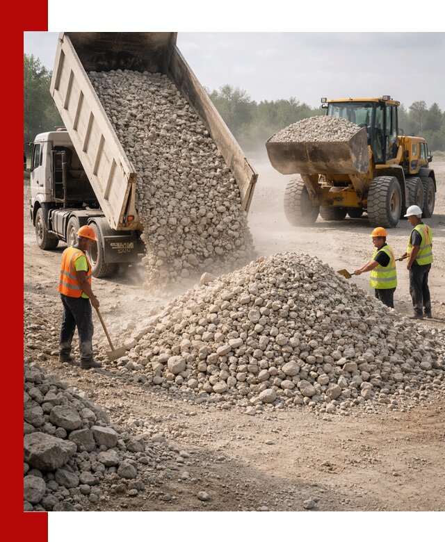 Доставка известнякового щебня фр. 40-70 в Сызрани