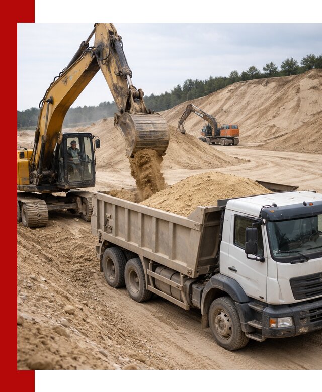 Доставка карьерного песка с самосвалами и разгрузкой в Сызрани