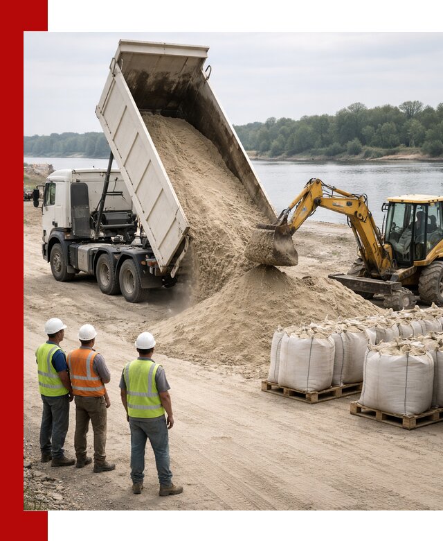 Доставка речного песка в Сызрани самосвалами и погрузкой