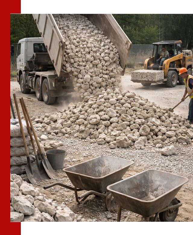 Доставка и продажа бутового известнякового камня в Сызрани