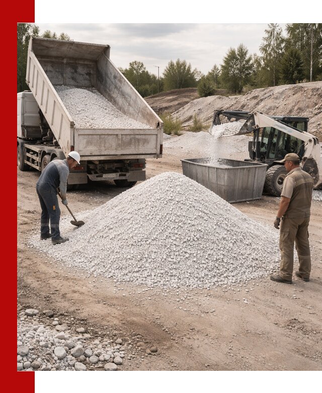 Доставка и продажа белой мраморной крошки в Сызрани