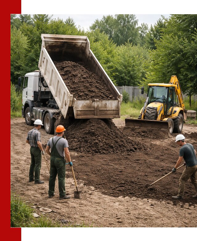 Доставка и укладка грунта для выравнивания участка в Сызрани