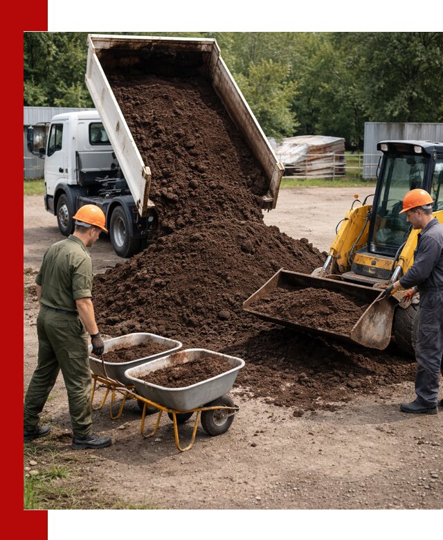 Доставка торфо-земляной смеси в Сызрани для огорода и ландшафта