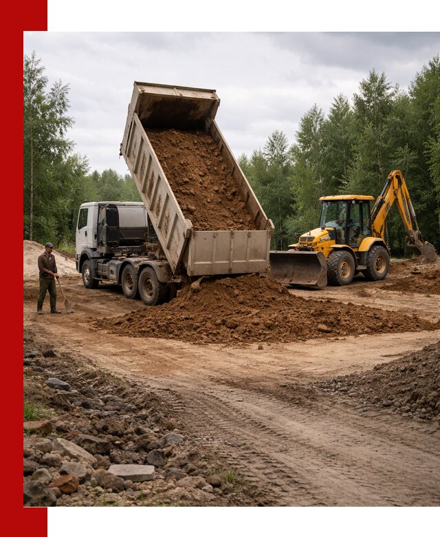 Доставка суглинка самосвалами в Сызрани подсыпка и планировка