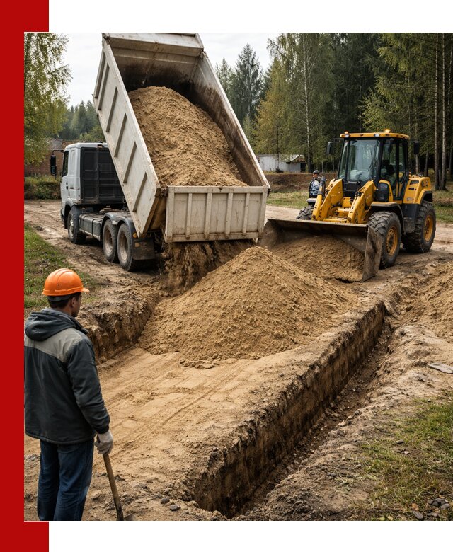 Доставка песчаного грунта в Сызрани для строительных работ