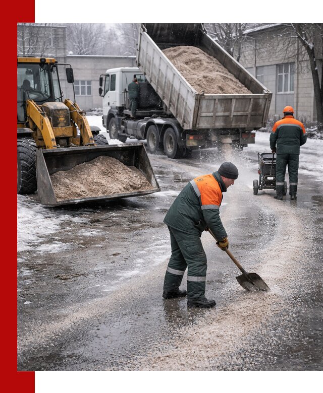 Реагент против гололеда с доставкой и нанесением в Сызрани