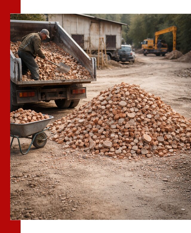 Доставка и подушка из боя кирпича с разгрузкой в Сызрани