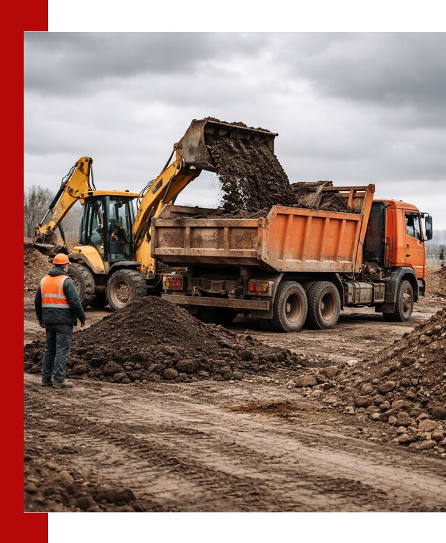 Вывоз грунта и строительного мусора в Сызрани грузовыми самосвалами